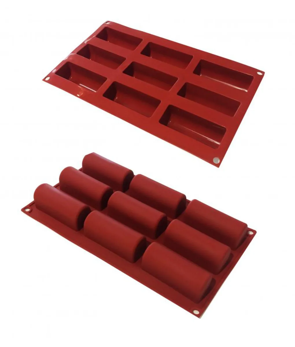 Domed Log Silicone Baking Mould 84x32x35mm- 9 Indent by Red Spoon Company
