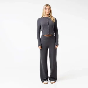 Ribbed Open Hem Set | Charcoal
