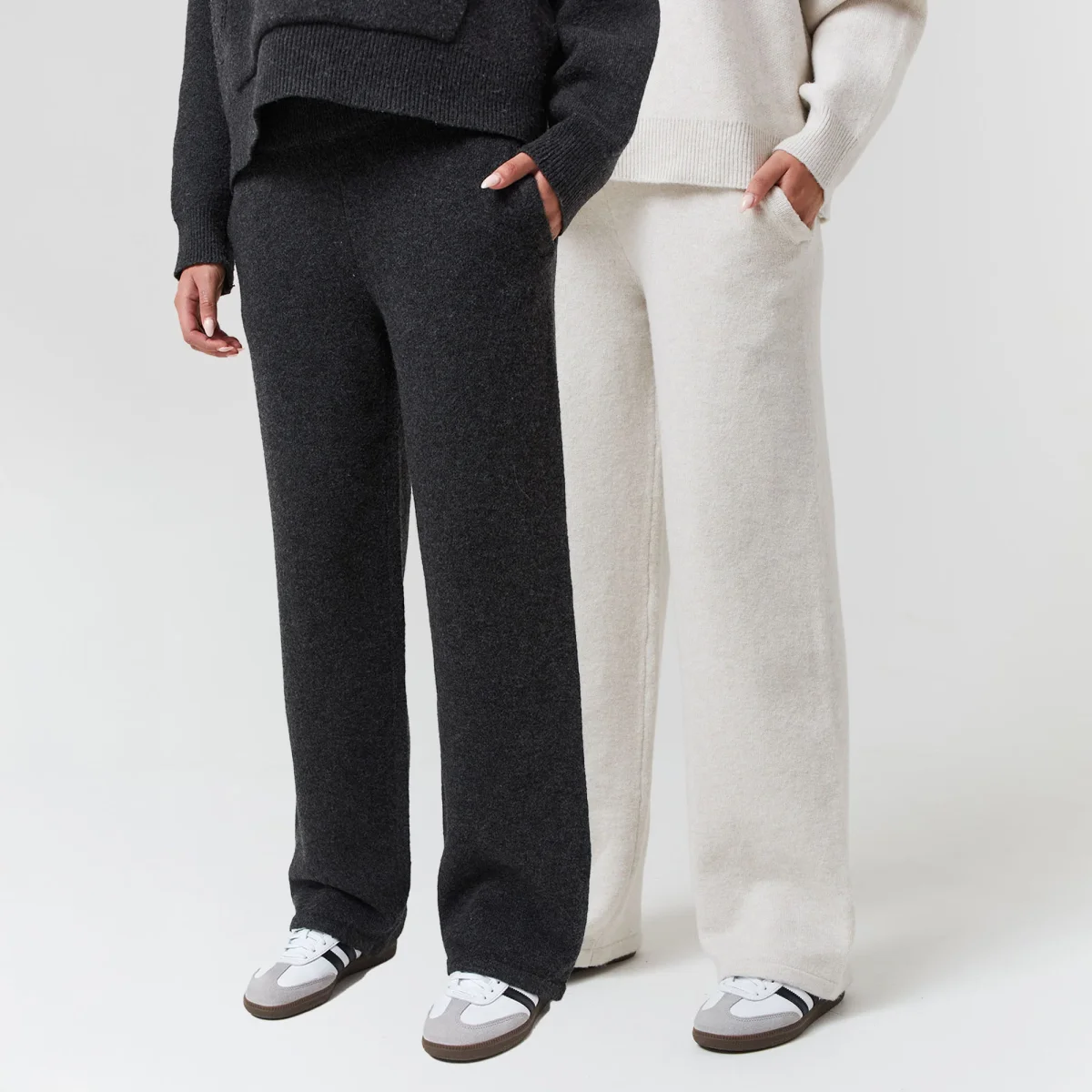 2-Pack Knit Open Hem Jogger | Oatmeal/Charcoal Marl
