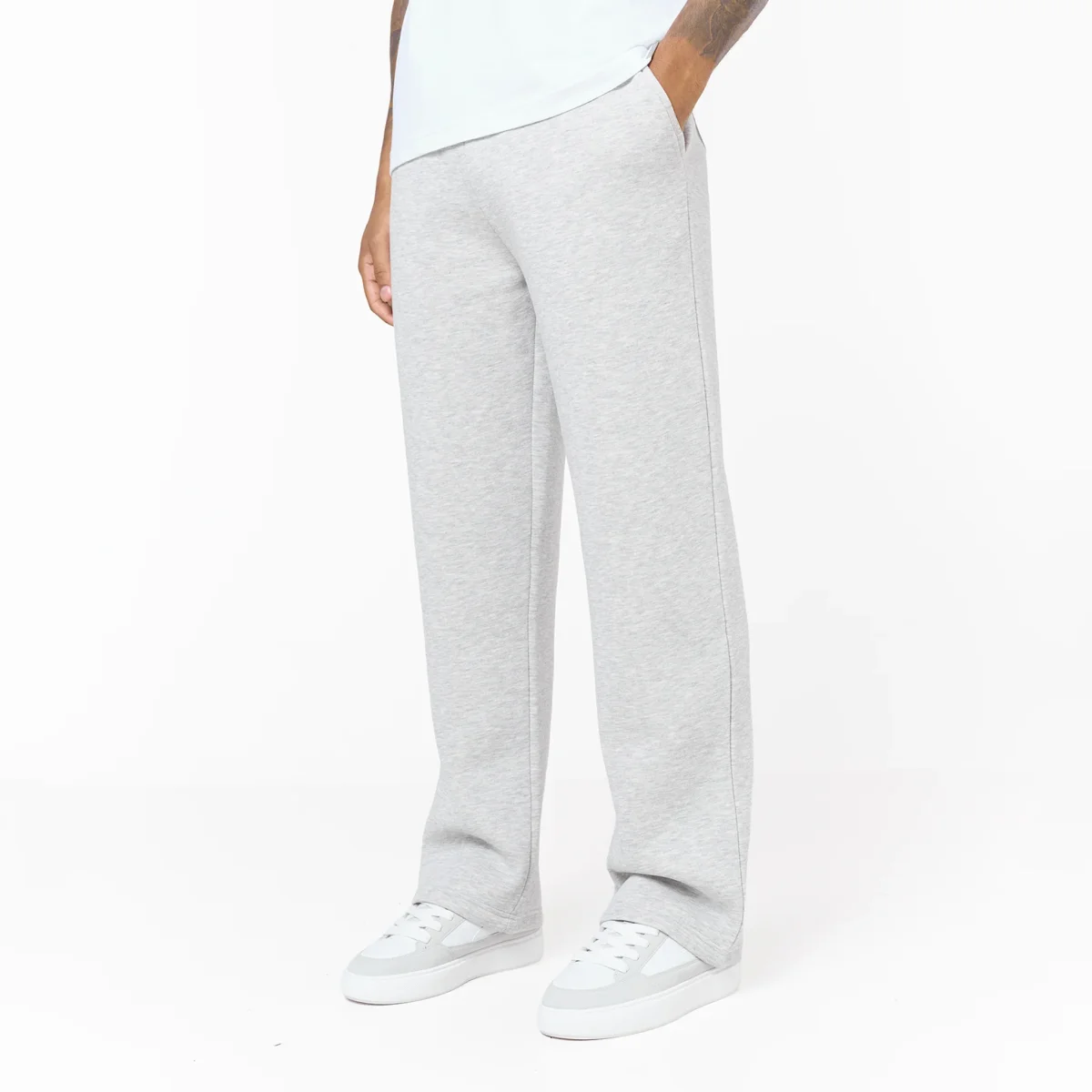 Loose Fit Open Hem Jogger | Grey Marl